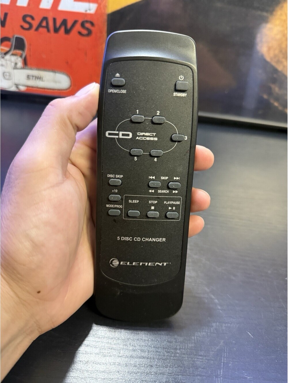 Element E500-CD 5 Disc CD Changer Original OEM Remote Control No Lid